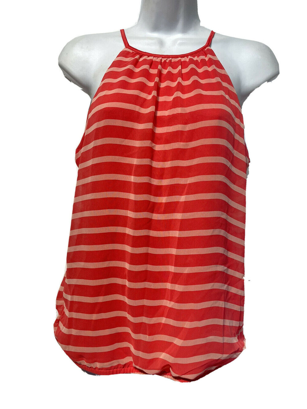 express spaghetti strap stripe cinched bottom tank top Size S